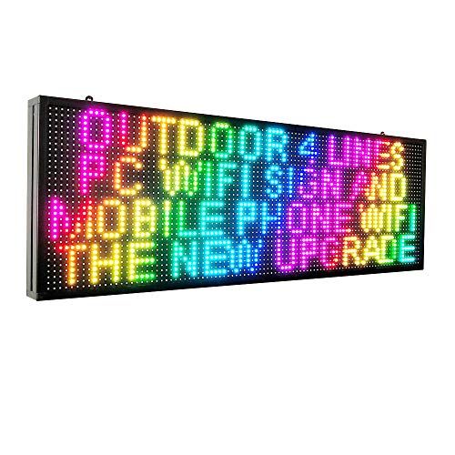 CX P10 LED Sign with WiFi – Outdoor Full Color Programmable LED Signs 39″x 14″ with High Resolution Programmable Scrolling LED Display and High Brightness LED Advertising Sign Board | The Storepaperoomates Retail Market - Fast Affordable Shopping