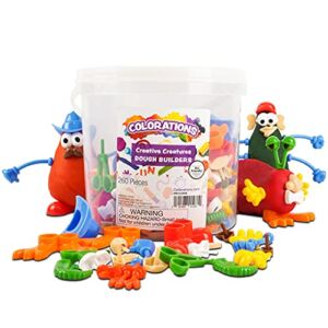 Colorations – BUILDME Creative Creatures Dough Builders (Includes 260 pieces) – Dough & Molding Clay Accessories for Kids – Screen-Free Play Time – Builds Animals & Characters