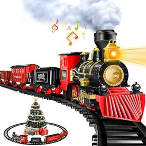 BainGesk Train Set, Electric Train Toy for Boys & Girls, Model Christmas Train Set for Under The Tree, Railway Kit with Sounds, Light, for 3, 4, 5, 6, 7, 8+ Year Old Kids
