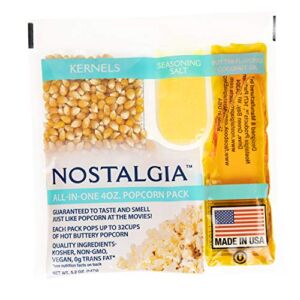Nostalgia KPP424 Best Tasting Premium 4-Ounce Popcorn, Oil & Seasoning Salt All-In-One Packs – 4 Ounce (Pack of 24)