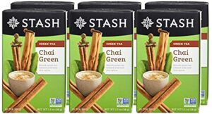 Stash Tea Chai Green Tea – Caffeinated, Non-GMO Project Verified Premium Tea with No Artificial Ingredients, 20 Count (Pack of 6) – 120 Bags Total