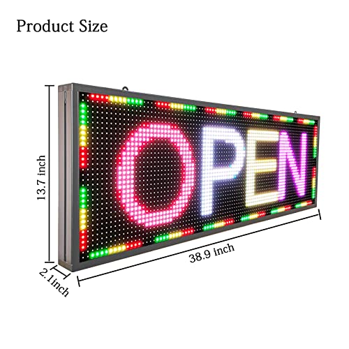 CX P10 LED Sign with WiFi – Outdoor Full Color Programmable LED Signs 39″x 14″ with High Resolution Programmable Scrolling LED Display and High Brightness LED Advertising Sign Board | The Storepaperoomates Retail Market - Fast Affordable Shopping