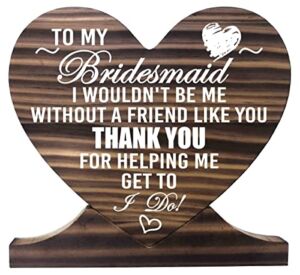 Bridesmaid Thank You Gift Printed Wood Plaque, Bridal Party Gift Wood Sign, Gift Wood Plaque Heart, Heart Wood Sign, Friend Gift, Home Decor Sign, Be My Bridesmaid, Wood Keepsake, Wedding Day