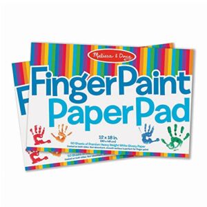 Melissa & Doug Finger Paint Paper Pad (12 x 18 inches) – 50 Sheets, 2-Pack