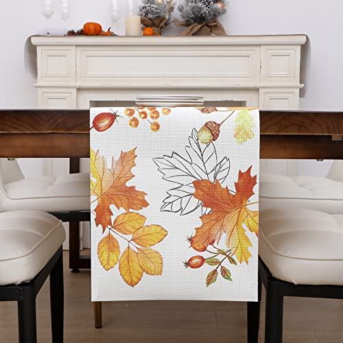U’Artlines Maple Leaves Pine Cones Vinyl Table Runner, Autumn Themed Harvest Vintage Thanksgiving Seasonal Kitchen Dining Table Decoration for Indoor Outdoor Party 12×71 Inch | The Storepaperoomates Retail Market - Fast Affordable Shopping