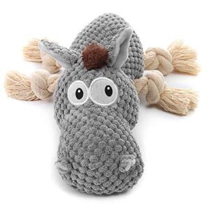 Sedioso Dog Toys, Dog Plush Toy for Large Breed, Cute Squeaky Dog Toys with Crinkle Paper , Dog Chew Toys for Puppy, Small, Middle, Big Dogs (Donkey(Grey))