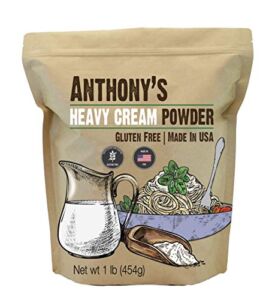Anthony’s Heavy Cream Powder, 1 lb, Batch Tested Gluten Free, No Fillers or Preservatives, Keto Friendly, Product of USA