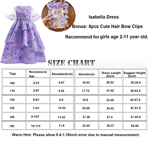 Isabella Dress Costume for Girls Halloween Cosplay Outfit with Hair Bow Clip Christmas Holiday Gift | The Storepaperoomates Retail Market - Fast Affordable Shopping