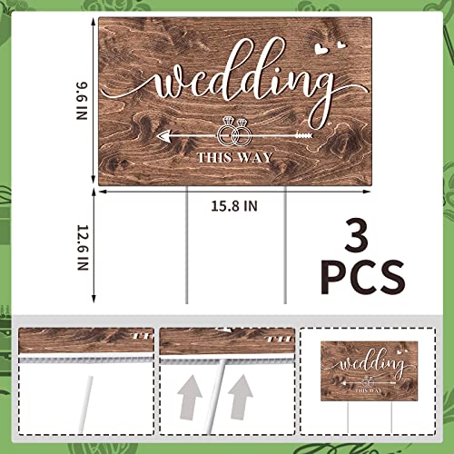 (3 Pack) Wedding This Way Lawn Signs Direction Arrow Lawn Yard Signs Wedding Yard Sign with Exquisite Double-sided Printing Wedding Directional Signs Wood Wedding Sign with Stakes,Wedding Supplies | The Storepaperoomates Retail Market - Fast Affordable Shopping