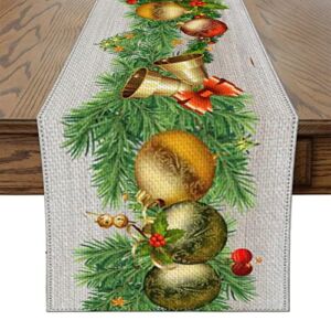 Cozy Zestie Christmas Table Runner Green Xmas Table Runner Seasonal Holiday Winter Farmhouse Kitchen Dining Table Christmas Decoration for Indoor Outdoor Home Party Coffee Decor 13 x 72 Inch
