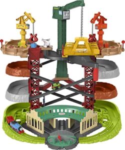 Fisher-Price Thomas and Friends Multi-Level Train Set with Thomas and Percy Trains plus Harold and 3 Cranes, Super Tower​