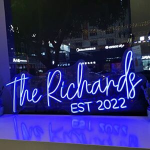 Custom Neon Signs, Personalised Large Led Neon Lights Sign Customizable for Wall Decor Wedding Birthday Party Bedroom Bar Shop Name Logo Lights (Optional 20″ to 55″)