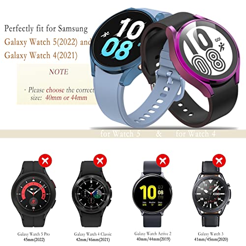 OHPROCS Compatible with Samsung Galaxy Watch 5 & 4 40mm 44mm Case with Screen Protector, Soft TPU Face Cover Full Protective Bumper for Samsung Watch 5/4 Bands Accessories (40mm, 9-Colors) | The Storepaperoomates Retail Market - Fast Affordable Shopping