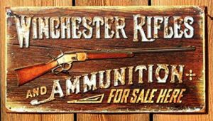 Winchester Rifles & Ammunition Ad Ammo Gun Vintage Look Retro Style Metal Tin Sign – 8 X 12 Inches Metal Tin Sign