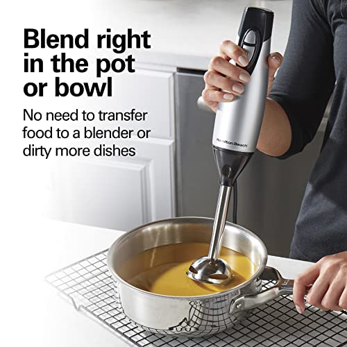 Hamilton Beach 59765 Immersion Hand Blender with Blending Wand, Whisk and 3-Cup Food Chopping Bowl, 3-Piece, Silver and Stainless Steel | The Storepaperoomates Retail Market - Fast Affordable Shopping