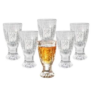 Shot Glass, Carved Shot Glass Set, Lead-Free Glass， 1.35 Oz Transparent Heavy Base Shot Glass Set Of 6, For Tequila-Vodka-Cocktail