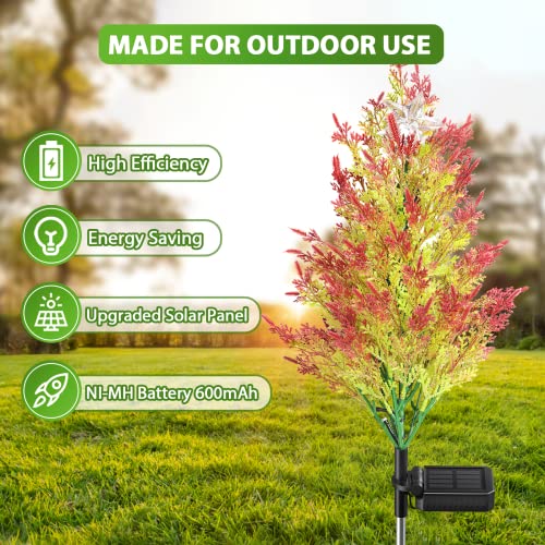 Outdoor Christmas Decorations, BONLION 2 Pack Solar Christmas Yard Tree Lights with Constant & Flicker Modes, Multi-Color Waterproof Christmas Stake Lights for Garden Xmas Holiday Decorations | The Storepaperoomates Retail Market - Fast Affordable Shopping