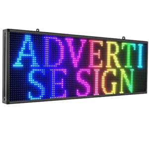 P10 Led Sign, Scrolling Message Display Full Color Digital Message Display Board Programmable by WiFi with SMD Technology for Advertising and Business (39″x14″)