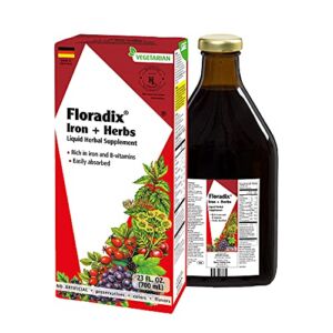 Floradix, Iron & Herbs Vegetarian Liquid Supplement for Energy Support, 23 Oz