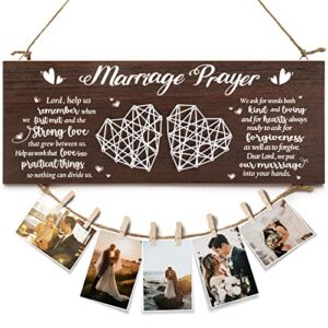 Personalized Wedding Gifts for Couple Unique Bridal Shower Gifts for Bride To Be Groom Couple Gifts for Husband Wife Newlywed Engagement Gifts for Women Man, Romantic Marriage Prayer Photo Holder