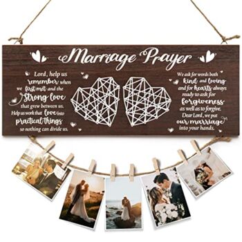 Personalized Wedding Gifts for Couple Unique Bridal Shower Gifts for Bride To Be Groom Couple Gifts for Husband Wife Newlywed Engagement Gifts for Women Man, Romantic Marriage Prayer Photo Holder | The Storepaperoomates Retail Market - Fast Affordable Shopping