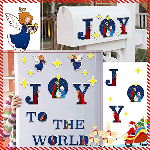 22 Pcs Christmas Garage Door Decoration Magnets Nativity Scene Garage Door Magnets Christmas Garage Magnets Outdoor Stickers for Xmas Garage Door Fridge Car Decor (Blue, Exquisite Style) | The Storepaperoomates Retail Market - Fast Affordable Shopping