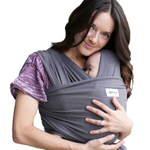 Sleepy Wrap Baby Carrier, Dark Grey Stretchy Ergo Sling from Newborns to 35lbs