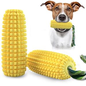 Dog Chew Toys, Puppy Toothbrush for Cleaning Teeth,Dog Squeak/Non-Squeak Toys Interactive Corn Toys, Dog Toys Aggressive Chewers for Small/Medium/Large Dog.