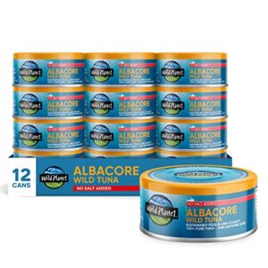 Wild Planet Wild Albacore Tuna, No Salt Added, Sustainably Caught, Non-GMO, Kosher 5 Ounce (Pack of 12)