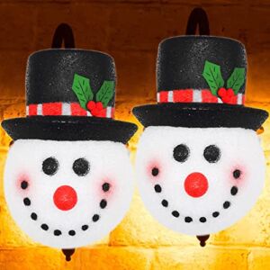 2 Pcs Christmas Snowman Porch Light Covers,Outdoor Christmas Holiday Decoration Light Cover,Xmas Lampshade for Porch Garage Corridor Lights