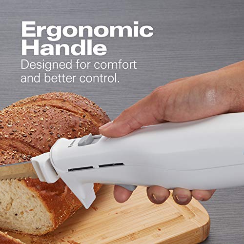 Hamilton Beach Electric Knife for Carving Meats, Poultry, Bread, Crafting Foam & More, Storage Case & Serving Fork Included, White | The Storepaperoomates Retail Market - Fast Affordable Shopping