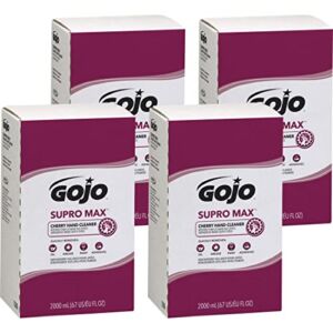 GOJO SUPRO MAX Cherry Hand Cleaner, Cherry Fragrance, 2000 mL Heavy Duty Hand Cleaner Refill for GOJO PRO TDX 2000 Dispenser (Pack of 4) – 7282-04