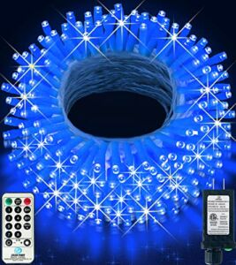 438ft String Lights 1200 LED Extra Long Christmas Lights with Remote 8 Lighting Modes & Timer Memory Outdoor Waterproof Decorations for Home Xmas Tree Yard Wedding Party Backdrop Decor (Blue)