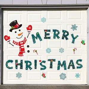 35 Pcs Merry Christmas Garage Door Magnets Snowman Magnets Stickers Christmas Refrigerator Magnets Refrigerator Decal Magnetic Stickers Garage Door Christmas Decorations for Xmas Holiday Fridge Decor