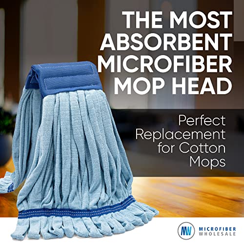 Commercial Mop Head Replacement – Large Microfiber Tube Mop (18 oz.) | Industrial Wet Mops | Washable Refill, Reusable, Heavy Duty, Looped End Mopheads | Hardwood, Tile, Laminate Floors (Blue) | The Storepaperoomates Retail Market - Fast Affordable Shopping