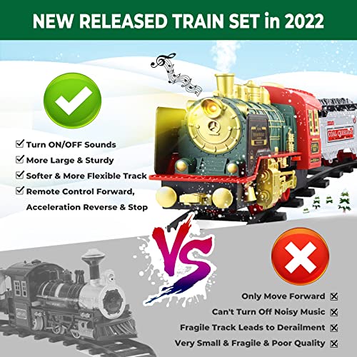 Train Set for Boys Girls, Christmas Electric Train Set with Steam, Sound & Light, Train Toys w/ Steam Locomotive Engine, Cargo Cars & Tracks for Kids Boys 3 4 5 6 7 8 Year Old | The Storepaperoomates Retail Market - Fast Affordable Shopping