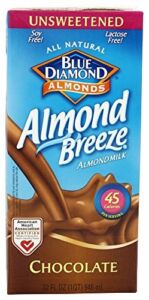 Blue Diamond Breeze Unsweetened Chocolate, 32-ounces (Pack of 6)