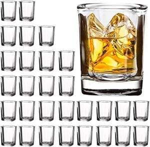 30 Pack Heavy Base Shot Glasses Bulk, Vivimee 2.2 oz Square Shot Glasses Set, Clear Espresso Shot Glass, Small Whiskey Shot Glasses for Vodka, Whiskey, Tequila, Espressos, Spirits & Liquors