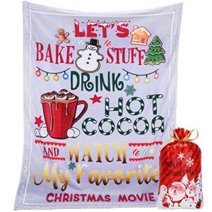 Gifts for Women Men Mom Dad, Christmas Blanket, Christmas Decorations, Christmas Throw Blanket, 40″ x 60″ Christmas Movie Blanket, Black Deals 2022
