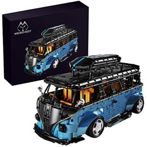 Mesiondy Travel Bus Block Toy Boy or Adult Kit, City Downtown Bus Building Kit, 1:8 MOC Block Set Bus Model, Car for Boys 16+, (3299 Pieces)…(Blue)