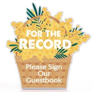 Floral Wedding Party Signs for Tables, Sign Our Record Guest Book Sign Wedding Signage Plaques Reception Table Sign Decor Bridal Shower Party Supplies