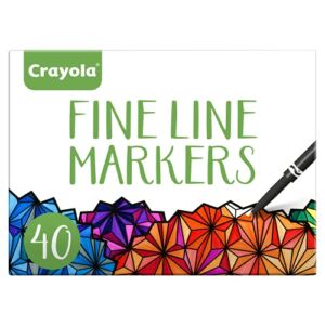 Crayola Fine Line Markers For Adults (40 Count), Marker Set For Adult Coloring, Gifts [Amazon Exclusive]