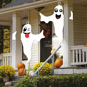 47″ Halloween Decorations Outdoor Ghost Hanging Decor for Front Yard Patio Lawn Garden Halloween Tree Hugger Funny Spooky Ghost Holiday Party Supplies.(2pcs)