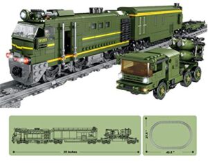 Quazi Motorized Military Missile Trains Set with Lights and Complete Tracks (Military Style 1174 Pieces)