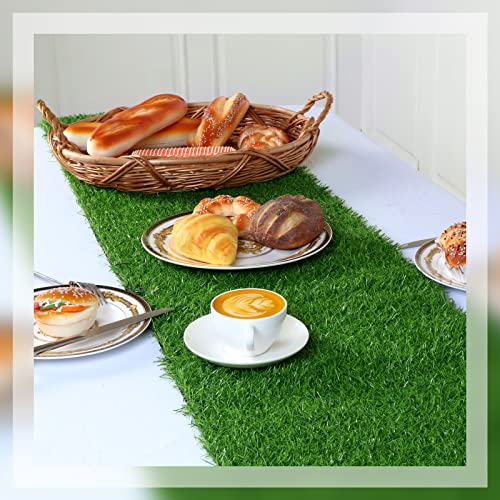 2 Pcs Grass Table Runner Green Artificial Tabletop Decor Boho Table Decor Moss Table Runner Green Table Decorations Synthetic Grass Table Runner for Wedding Birthday Banquet Baby Shower, 14 x 48 Inch | The Storepaperoomates Retail Market - Fast Affordable Shopping