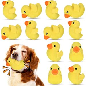 12 Pcs Pet Plush Squeaky Dog Toy 4.72 Inch Duck Dog Toy Soft Stuffed Dog Toys Duck Interactive Filler Chew Toys with Sound for Small, Medium, and Large Dogs Puppy Animal