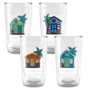 Tervis Made in USA Double Walled Beach House Retreat Collection Insulated Tumbler Cup Keeps Drinks Cold & Hot, 16oz 4pk, Beach Retreat Assorted – No Lid