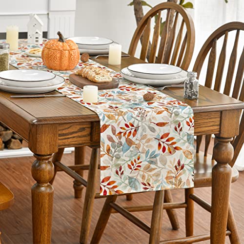 Artoid Mode Beige Eucalyptus Leaves Fall Table Runner, Seasonal Autumn Kitchen Dining Table Decoration for Outdoor Home Party 13×36 Inch | The Storepaperoomates Retail Market - Fast Affordable Shopping