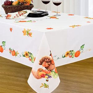 Fall Tablecloth Autumn Harvest Friuts Table Cloth, Thanksgiving Fall Farmhouse Waterproof Table Cover for Fall, Thanksgiving, Harvest, 60 x 120 Inches