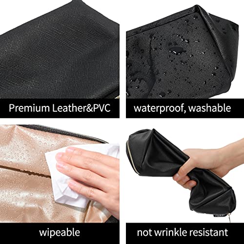 Portable Makeup Bag Opens Flat for Easy Access,Waterproof Large Cosmetic Bag Toiletry Bag,Travel Accessories Case Organizer Overnight Bag for Cosmetics,Toiletries,Pencils and Daily Use(Black) | The Storepaperoomates Retail Market - Fast Affordable Shopping
